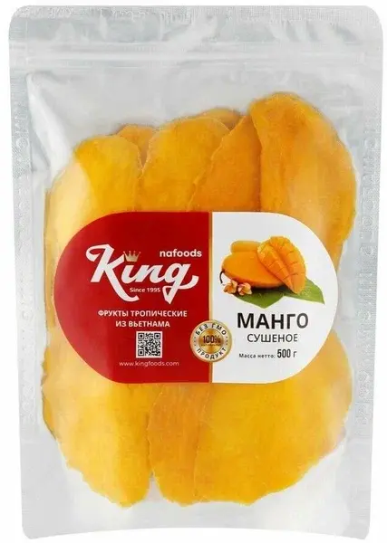 Манго сушеное 500г без сахара