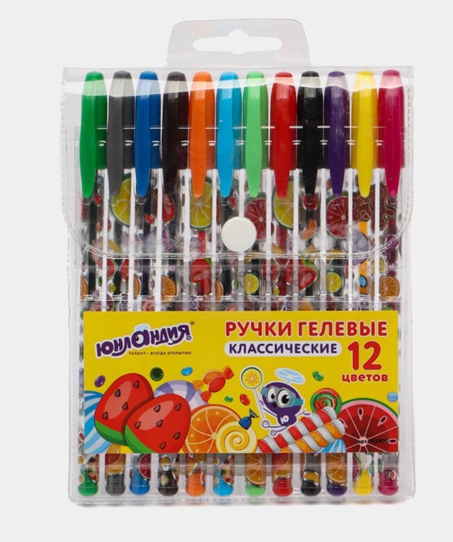 Набор цветных гелевых ручек,12 шт.