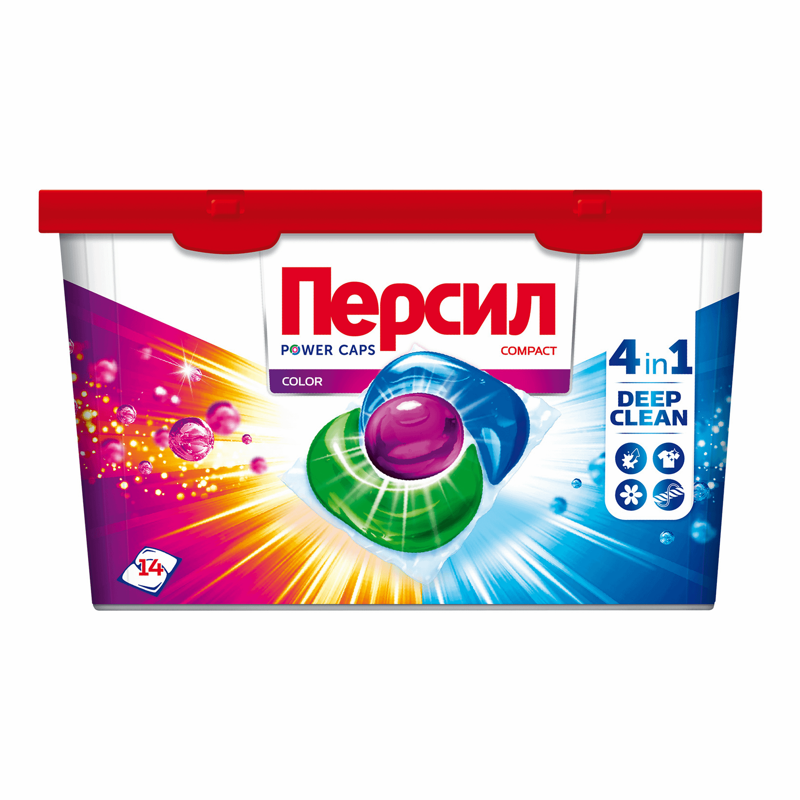 Капсулы Персил Power Caps Свежесть от Вернель 4 в 1 для белого белья 14 шт